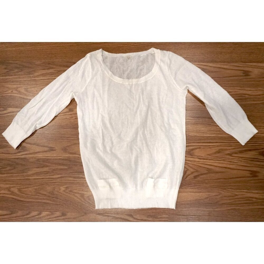 J.Crew Women's Sheer White Sweater - Size M - Picture 1 of 10